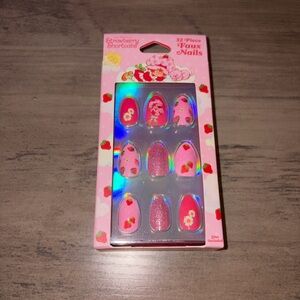 🆕💜 Strawberry Shortcake 32pc Press-On Nails Pink Glitter Y2K Kawaii Cute